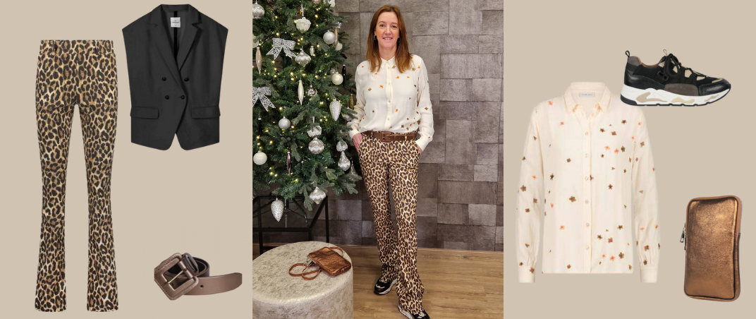 Helena Hart panter flair broek Shop The Look LAVIE Womenswear