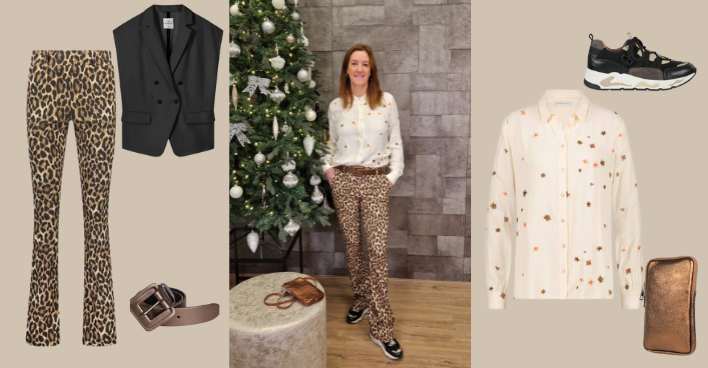 Helena Hart panter flair broek Shop The Look LAVIE Womenswear