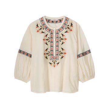 Summum Blouse cotton voile embroidered Off White  foto 1