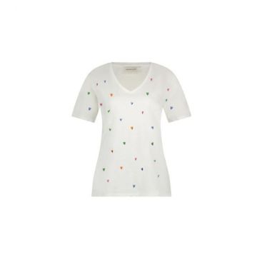 Fabienne Chapot Phil V-neck Multi Heart T-shirt Off White  foto 1
