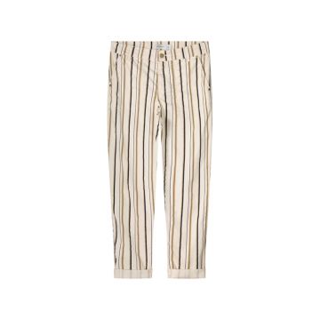 Summum Loose pant multi stripe cotton twill Off White  foto 1