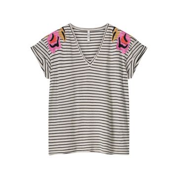 Summum T-shirt Stripe Tee Embroidered Multi Colour foto 1