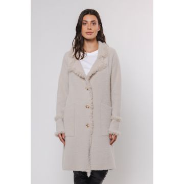 Rino Pelle Single breasted cardigan with fringes Beige foto 1