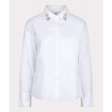 EsQualo Blouse poplin broche Wit foto 1