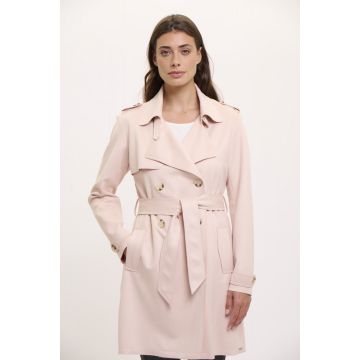 Rino Pelle Trenchcoat Roze foto 1