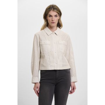 Rino Pelle Faux leather perforated jacket Beige foto 1
