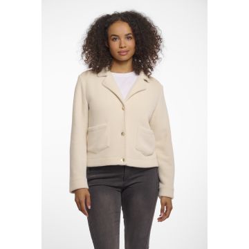 Rino Pelle Boxy jacket with lapel collar Beige foto 1