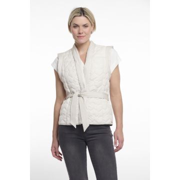 Rino Pelle Quilted bodywarmer with belt Beige foto 1