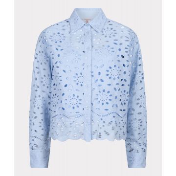 EsQualo Blouse broidery anglaise Blauw foto 1
