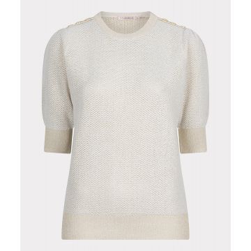 EsQualo Sweater s/slve gathering Beige foto 1