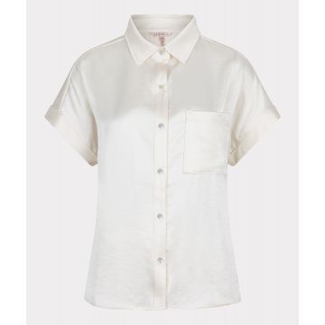 EsQualo Blouse s/slve pocket satin look Off White  foto 1