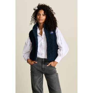 POM Amsterdam GILET - Teddy Love Navy Blauw foto 1