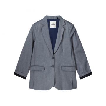 Summum Blazer linen blend twill Blauw foto 1