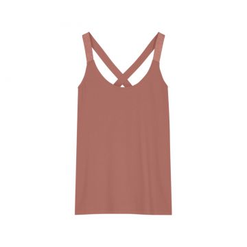Summum Singlet crossband cotton elastane basics Roze foto 1