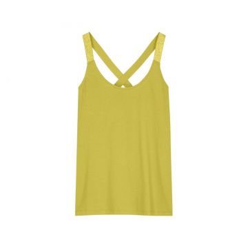 Summum Singlet crossband cotton elastane basics Geel foto 1