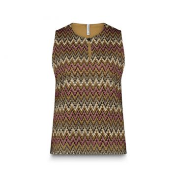 Summum Sleeveless zig zag top Multi Colour foto 1