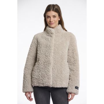 Rino Pelle Faux fur jacket with high neck Beige foto 1