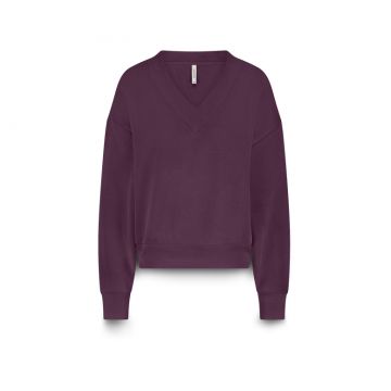 Summum Soft V-neck sweat Bordeaux rood foto 1