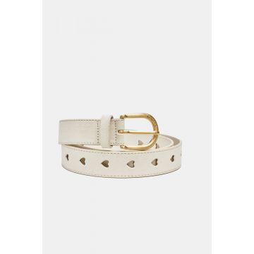 Fabienne Chapot Cut It Out Heart Belt Suede/Leather Off White  foto 1
