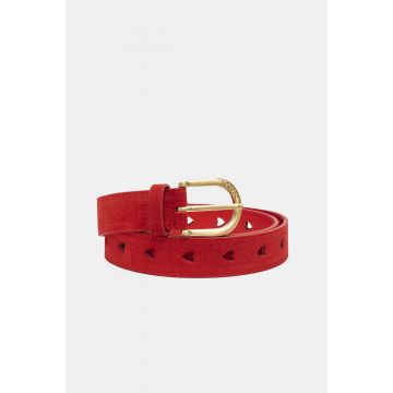 Fabienne Chapot Cut It Out Heart Belt Suede/Leather Rood foto 1