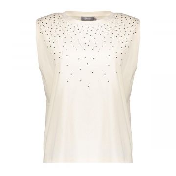 Geisha T-shirt with rhinestones Off White  foto 1
