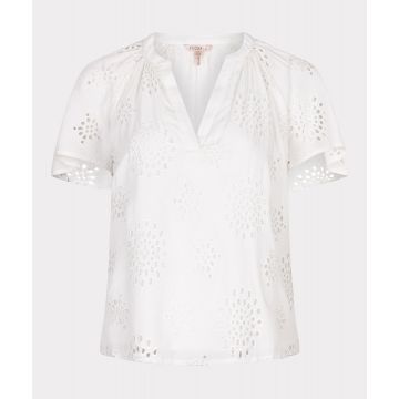 EsQualo Blouse allover embroidery Wit foto 1