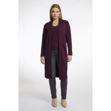 Rino Pelle Long cardigan Bordeaux rood foto 1