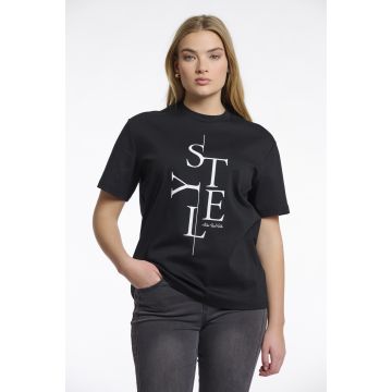 Rino Pelle T-shirt with front print Zwart foto 1