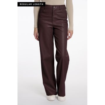 Rino Pelle Regular length straight leg PU pants Bruin foto 1