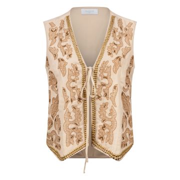 Nukus Momo Gilet Embroidery Zand foto 1