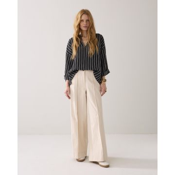 Summum Trousers wide leg Cotton blend Off White  foto 1