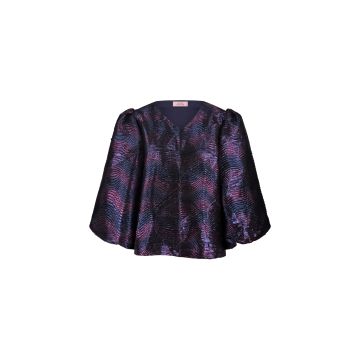 Studio Anneloes Eliza wave jacquard top Navy foto 1