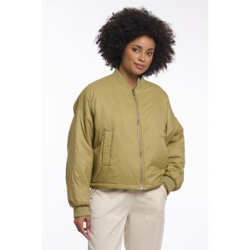 Rino Pelle Light padded cropped bomber jacket Groen foto 1
