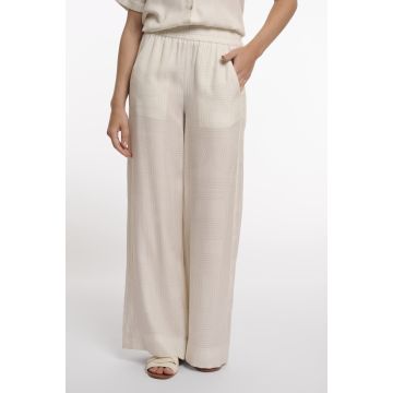 Rino Pelle Regular length wide leg pants Ecru foto 1