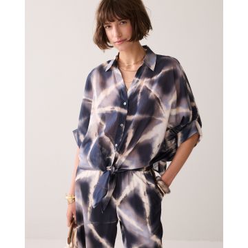 Summum Blouse Tie dye cotton Navy foto 1