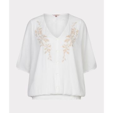 EsQualo Blouse batwing Embroidery Wit foto 1