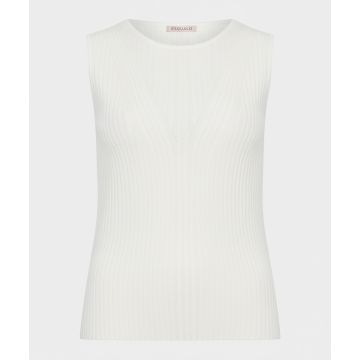 EsQualo Sweater slv/lss rib V detail Off White  foto 1