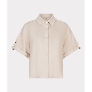 EsQualo Blouse fine crinkle Beige foto 1