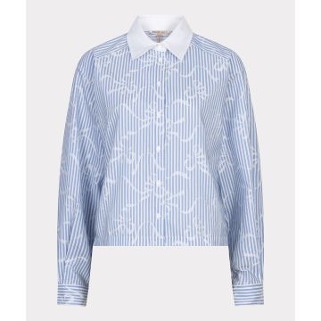 EsQualo Blouse short striped bows Wit foto 1