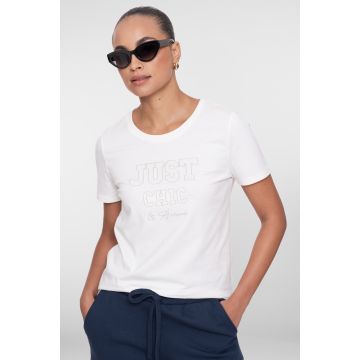 Geisha T-shirt 'just chic' lurex Off White  foto 1