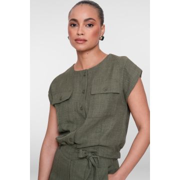 Geisha Blouse with pockets Groen foto 1