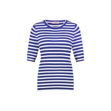 Studio Anneloes Luna stripe sl pullover Kobaltblauw foto 1