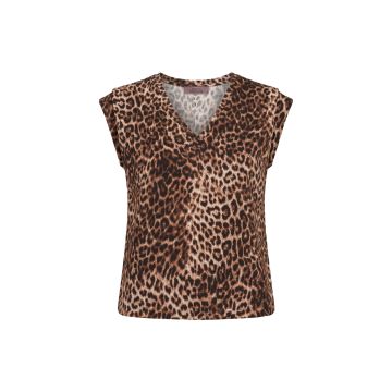 Studio Anneloes Leone leopard vneck top Multi Colour foto 1