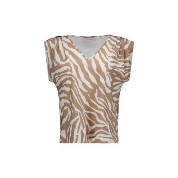 Studio Anneloes Leone zebra vneck top Latte foto 1