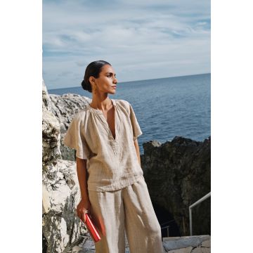 By-Bar vina linen blouse Zand foto 1