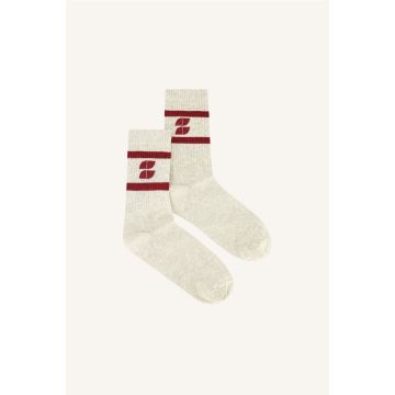 By-Bar logo sparkle grey socks Rood foto 1