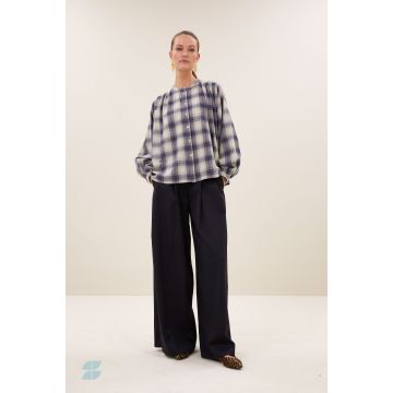 By-Bar nyka tokyo check blouse Blauw foto 1