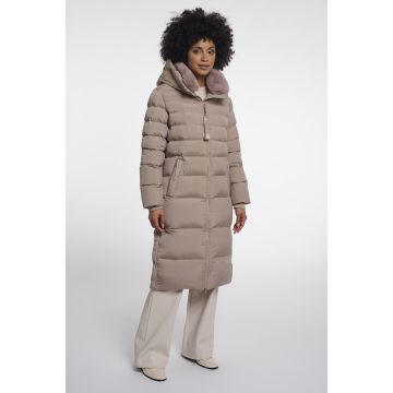 Rino Pelle Padded coat with detachable collar Beige foto 1