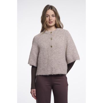 Rino Pelle Knitted cape Beige foto 1