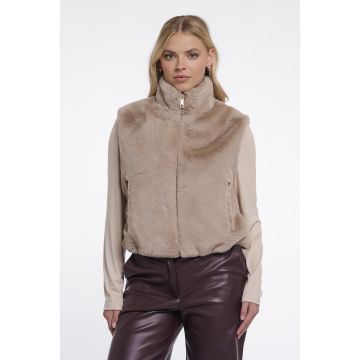 Rino Pelle Short faux fur waistcoat Beige foto 1